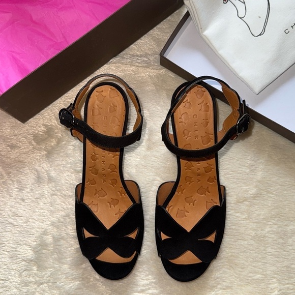 nib Chie Mihara ‘Edana’ Suede Platform Heels in Black size 7 - Picture 4 of 7